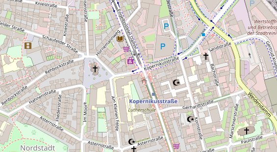 Physiotherapie auf Satellitenbild