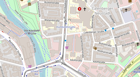 Physiotherapie auf Satellitenbild