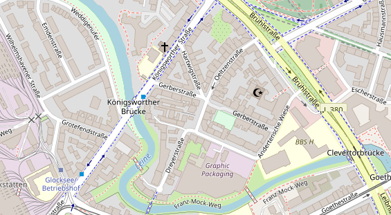 Physiotherapie auf Satellitenbild