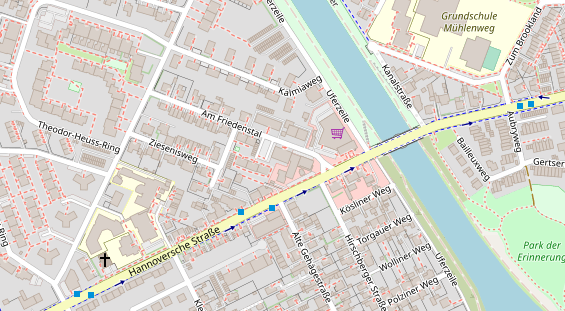 Physiotherapie auf Satellitenbild