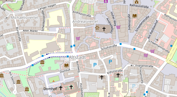 Physiotherapie auf Satellitenbild