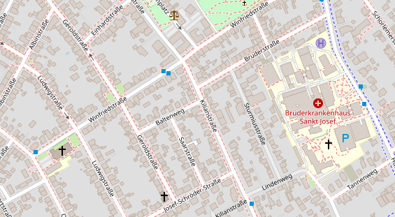 Physiotherapie auf Satellitenbild