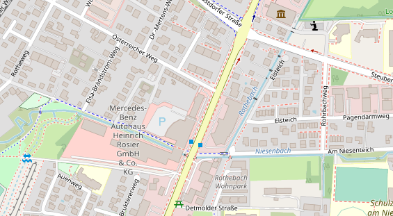 Physiotherapie auf Satellitenbild