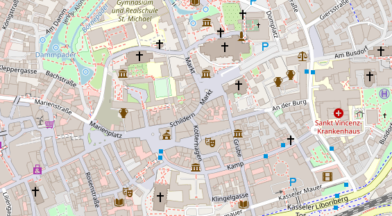 Physiotherapie auf Satellitenbild