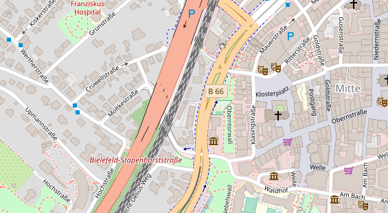 Physiotherapie auf Satellitenbild