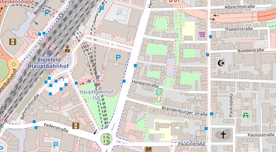 Physiotherapie auf Satellitenbild