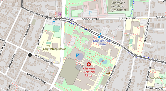 Physiotherapie auf Satellitenbild