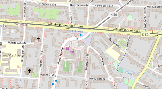 Physiotherapie auf Satellitenbild