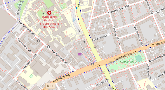 Physiotherapie auf Satellitenbild