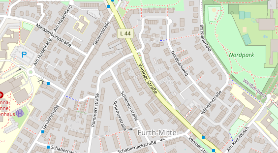 Physiotherapie auf Satellitenbild