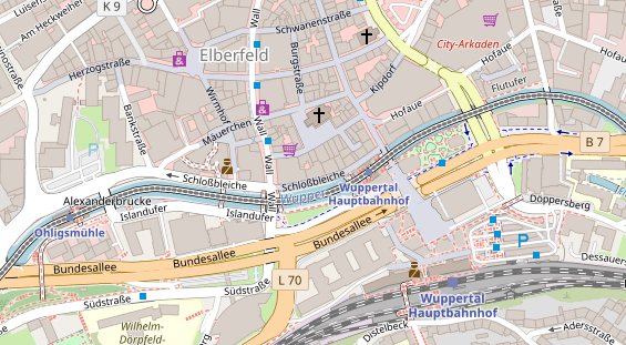 Physiotherapie auf Satellitenbild