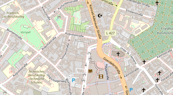 Physiotherapie auf Satellitenbild