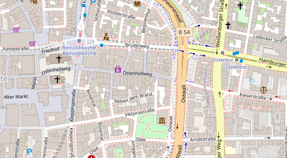 Physiotherapie auf Satellitenbild