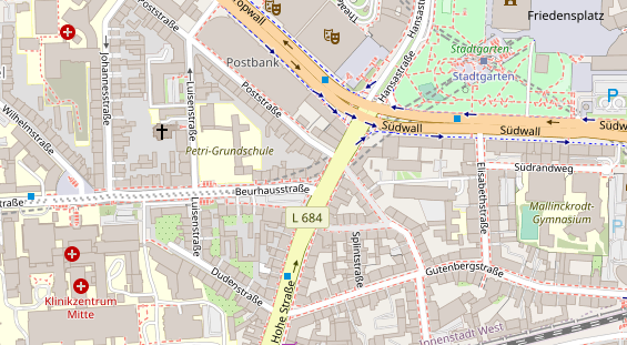 Physiotherapie auf Satellitenbild