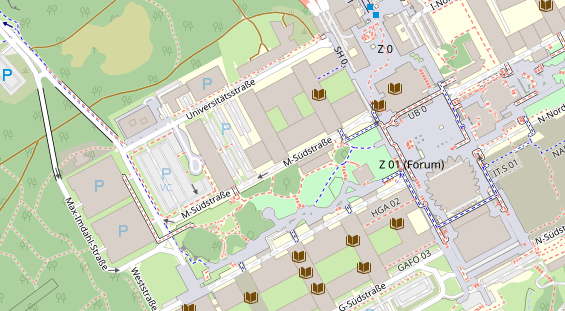 Physiotherapie auf Satellitenbild