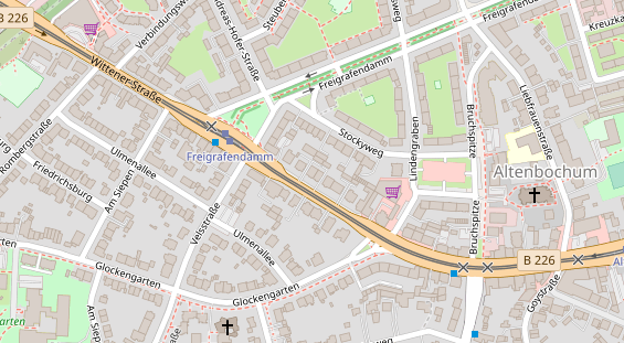 Physiotherapie auf Satellitenbild