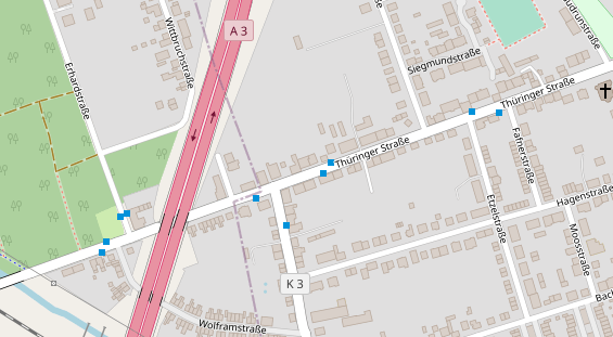 Physiotherapie auf Satellitenbild