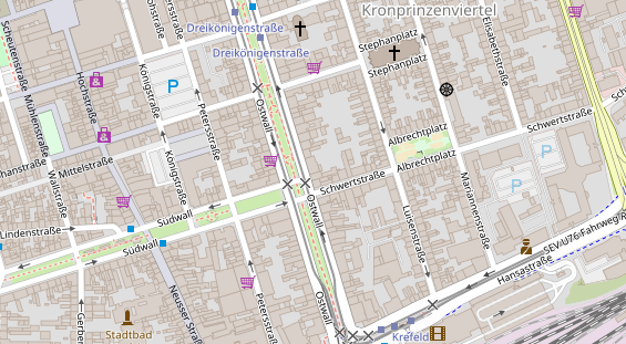 Physiotherapie auf Satellitenbild