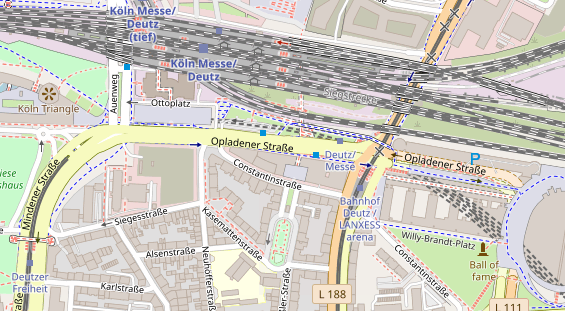 Physiotherapie auf Satellitenbild