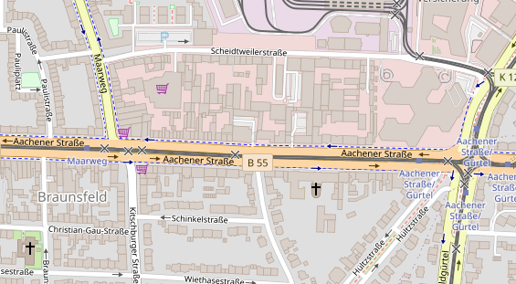 Physiotherapie auf Satellitenbild