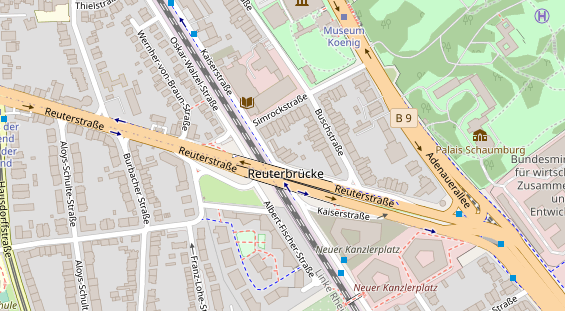 Physiotherapie auf Satellitenbild