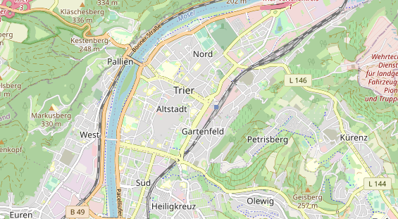 physical therapy on map