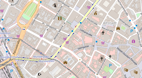 Physiotherapie auf Satellitenbild