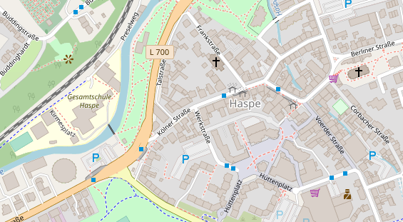 Physiotherapie auf Satellitenbild