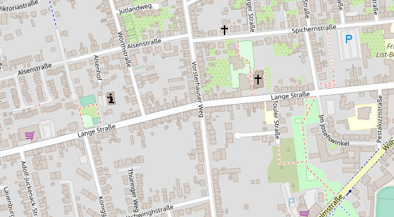 Physiotherapie auf Satellitenbild