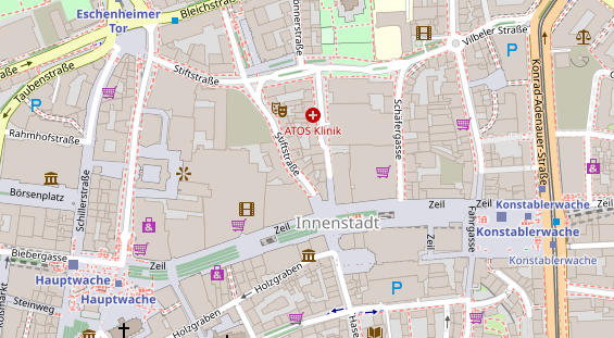 Physiotherapie auf Satellitenbild