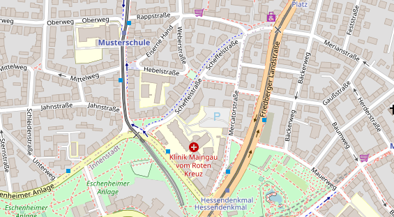 Physiotherapie auf Satellitenbild