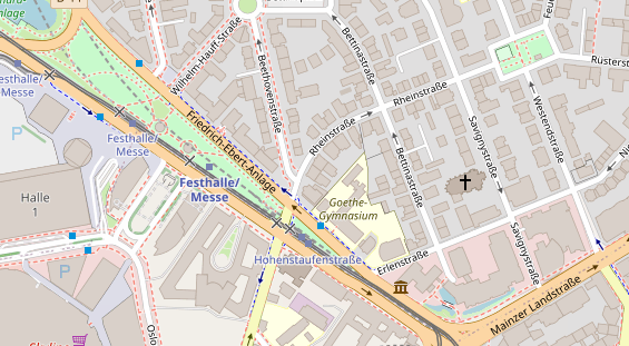 Physiotherapie auf Satellitenbild