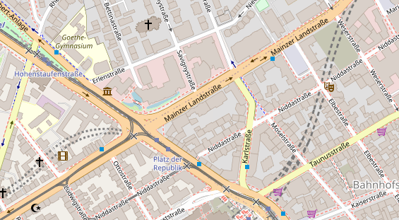 Physiotherapie auf Satellitenbild