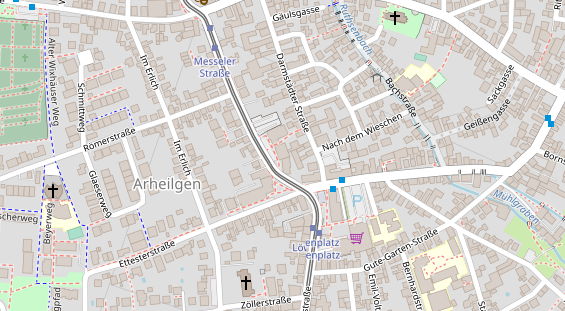 Physiotherapie auf Satellitenbild