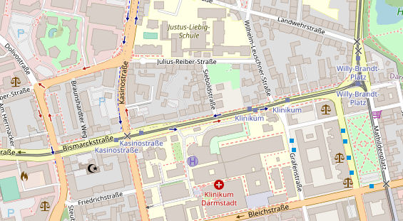 Physiotherapie auf Satellitenbild