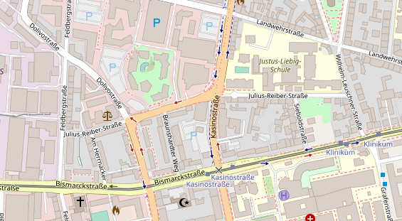 Physiotherapie auf Satellitenbild