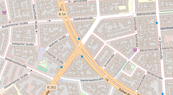 Physiotherapie auf Satellitenbild