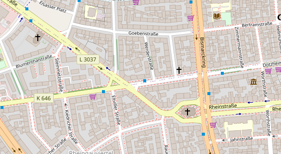 Physiotherapie auf Satellitenbild