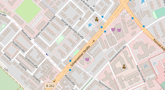 Physiotherapie auf Satellitenbild