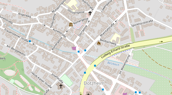 Physiotherapie auf Satellitenbild