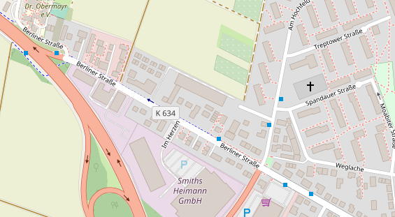 Physiotherapie auf Satellitenbild