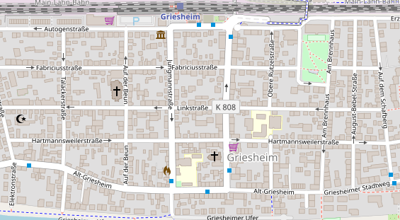 Physiotherapie auf Satellitenbild