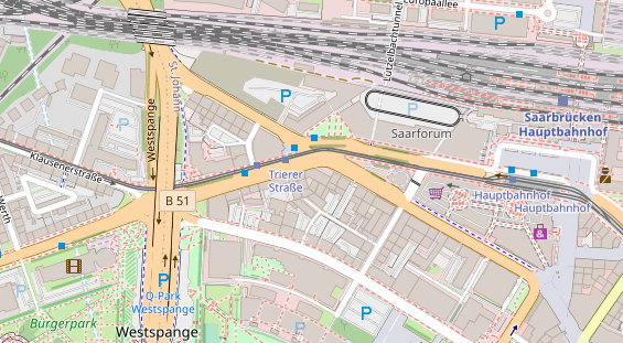 Physiotherapie auf Satellitenbild