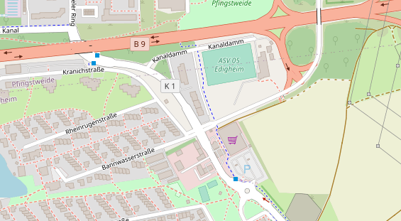 Physiotherapie auf Satellitenbild