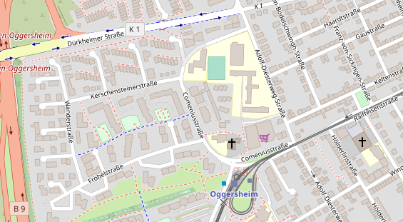 Physiotherapie auf Satellitenbild