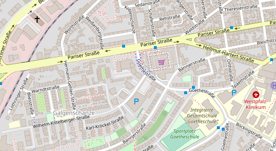 Physiotherapie auf Satellitenbild