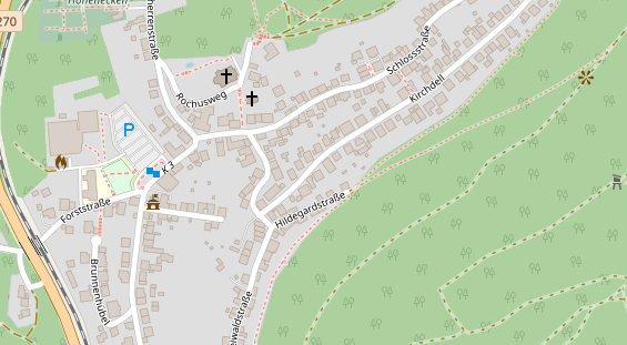 Physiotherapie auf Satellitenbild