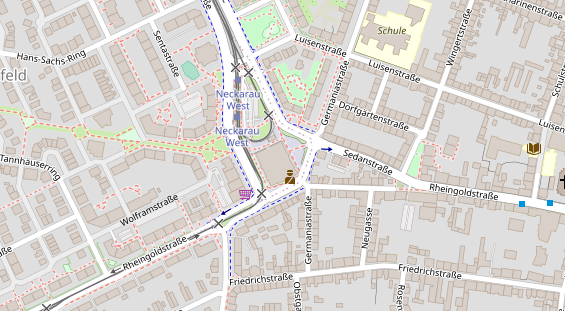 Physiotherapie auf Satellitenbild