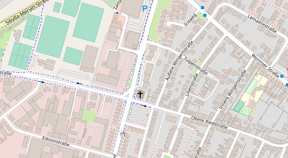 Physiotherapie auf Satellitenbild