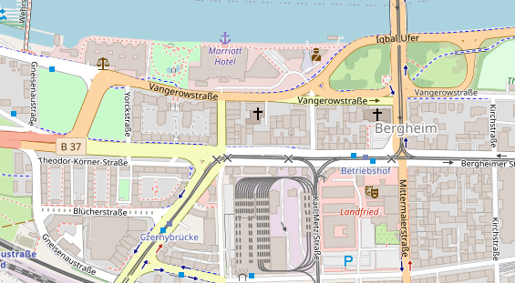 Physiotherapie auf Satellitenbild